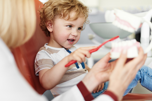 Little boy on his visit to the dentist